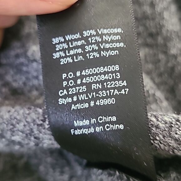 Aritzia Babaton Erin Sweater Charcoal Gray Minimalist Medium Wool Linen Pullover - Picture 7 of 8